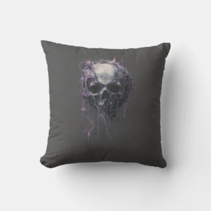 Ethereal Skull Abstract Grunge Dark Art Cushion
