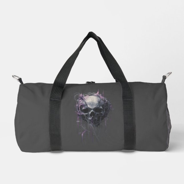 Ethereal Skull Abstract Grunge Dark Art Duffle Bag (Front)