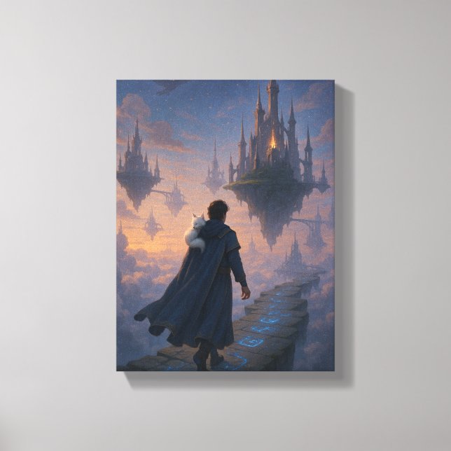 Ethereal Sky City Illustration Canvas Print (Front)