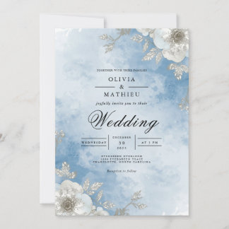 Ethereal Sky Floral Arch Wedding Invitation