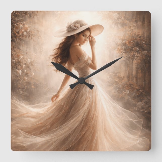 Ethereal Slavic Water Nymph | Clock | Boho Decor (Front)