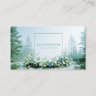 Ethereal Snowy Winter Forest Pine Tree Landscape Business Card