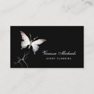 Ethereal Sparkle Butterfly Elegant Event Planner Business Card