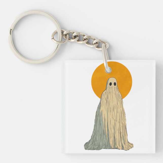 Ethereal Specter Against Full Moon Key Ring (Front)