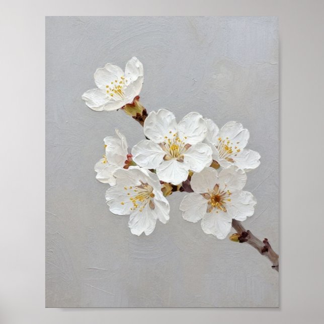 Ethereal Spring Awakening: A Textured Impasto Stud Poster (Front)