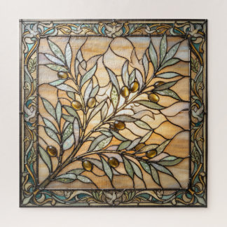 Ethereal Stained Glass Olive Branch Puzzle