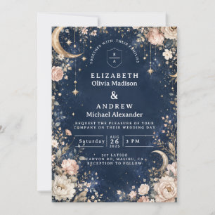 Ethereal Starry Nights Celestial Wedding Invitation