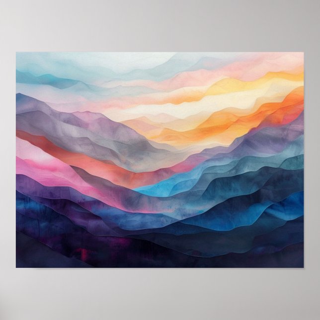 Ethereal Strata: A Multi-Layered Abstract Landscap Poster (Front)