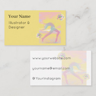 Ethereal Sunset Dancer Pastel Line Art Business Card