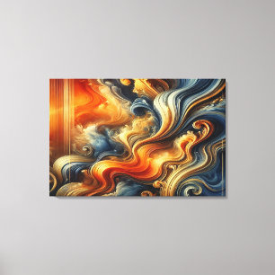 Ethereal Swirl Symphony - Fluid Art Masterpiece Canvas Print