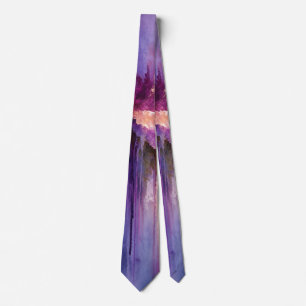Ethereal Symphony Purple Abstract Tie