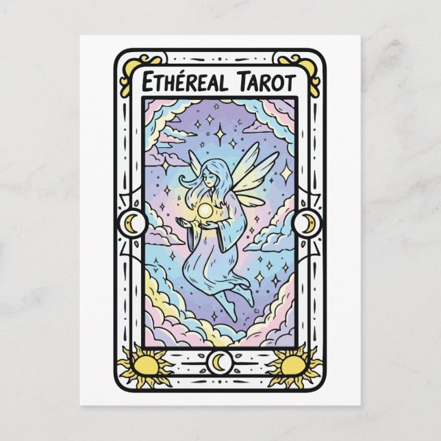 Ethereal Tarot – Fairy with Crystal Ball Postcard (Front)