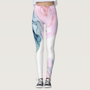 Ethereal Teal Pink Purple Inky Modern Glamour Leggings
