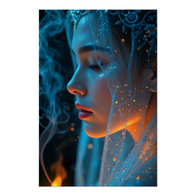 Ethereal Veiled Serenity Poster (Front)