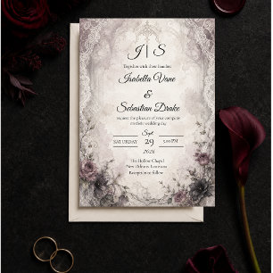 Ethereal Vintage Lace Wedding Invitation