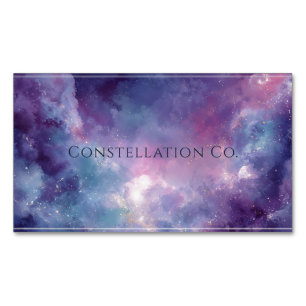 Ethereal Watercolor Galaxy Stardust Magnetic Business Card