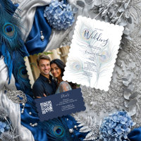 Ethereal Watercolor Wedding Peacock Feathers TLW26