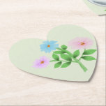 Ethereal Watercolor Wildflower Bouquet - Pastel Fl Paper Coaster<br><div class="desc">A delicate, hand-painted digital watercolor illustration featuring a trio of ethereal wildflowers in soft shades of sky blue, misty purple, and blush pink. This botanical piece captures the fluid transparency of traditional watercolor with a modern, clean aesthetic. Perfect for cottagecore lovers, nursery decor, or anyone who appreciates the quiet beauty...</div>