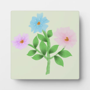 Ethereal Watercolor Wildflower Bouquet - Pastel Fl Plaque