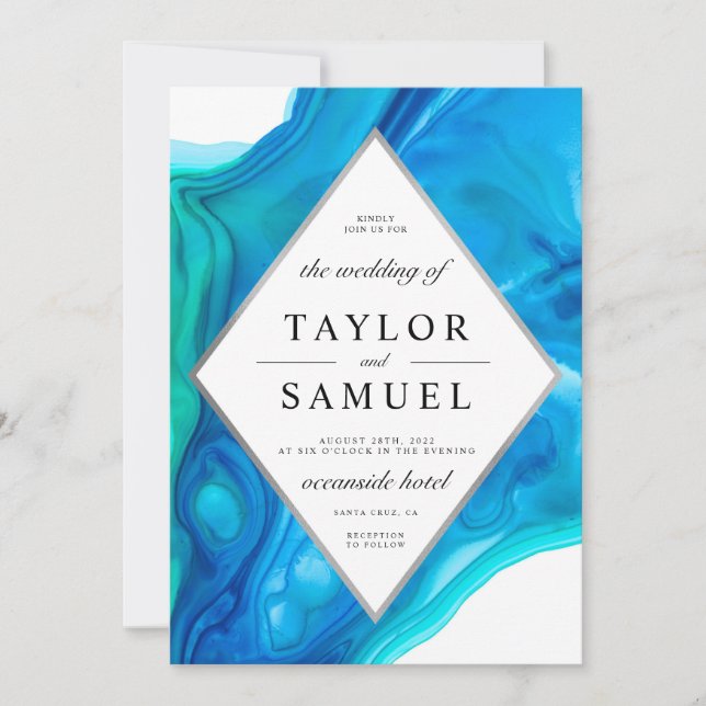 Ethereal Wave Beach Island Wedding Invitation (Front)