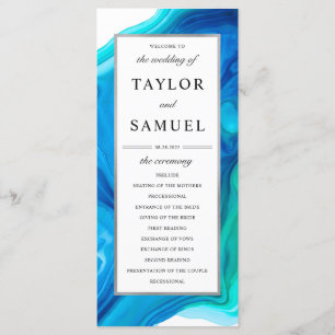 Ethereal Wave Wedding Ceremony Program Beach Programme