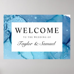 Ethereal Wave Wedding Welcome Sign V07