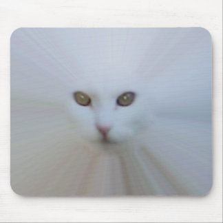 ethereal white cat mouse pad