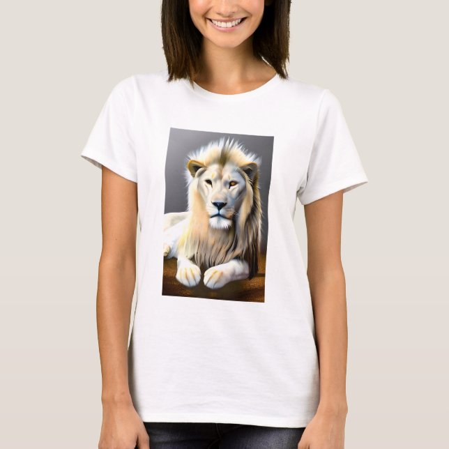 Ethereal White Majestic Lion T-Shirt (Front)