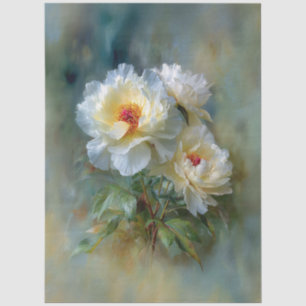 Ethereal White Peonies in Bloom Tissue Paper