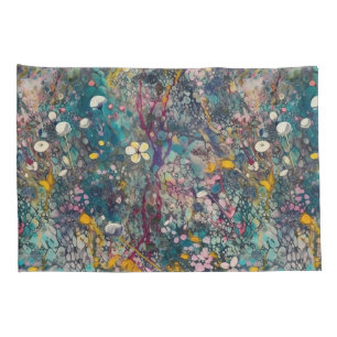 Ethereal Wildflower Dreams Abstract Art Design Pillowcase