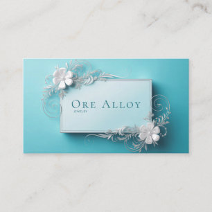Ethereal Winter Magic Crystalline Botanical Business Card