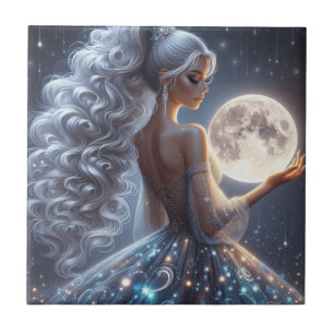 Ethereal woman & moon tile