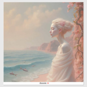 Ethereal Woman on Dreamy Beach