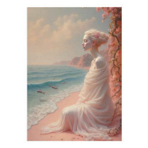 Ethereal Woman on Dreamy Beach Photo Print