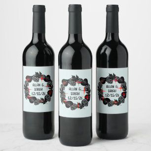 Ethereal Wreath Bouquet Floral Wine Label