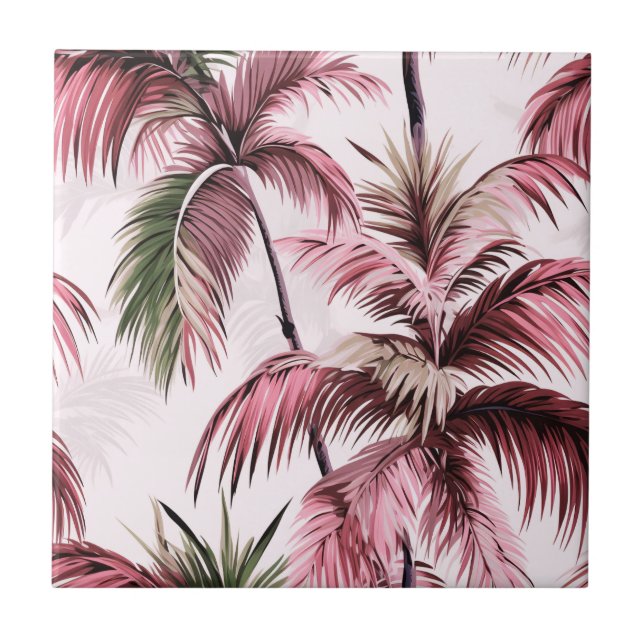 Ethereales rosé palm pattern tile (Front)
