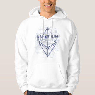 Ethereum Binary Grunge original blue Hoodie