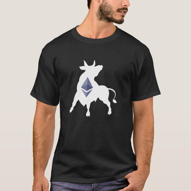 Ethereum Bull Cryptocurrency Digital Coin Ether T-Shirt (Front)