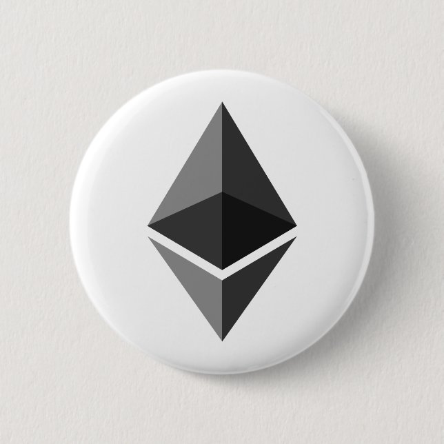 Ethereum button/pin 6 cm round badge (Front)