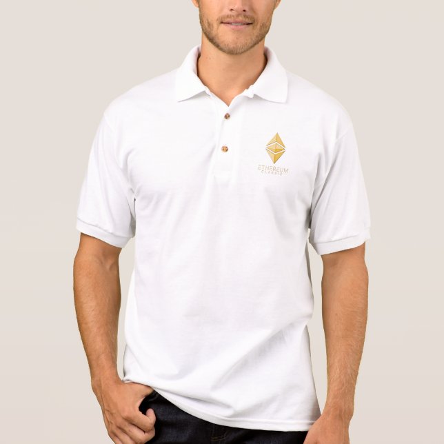 Ethereum Classic Simple (gold) Polo Shirt (Front)