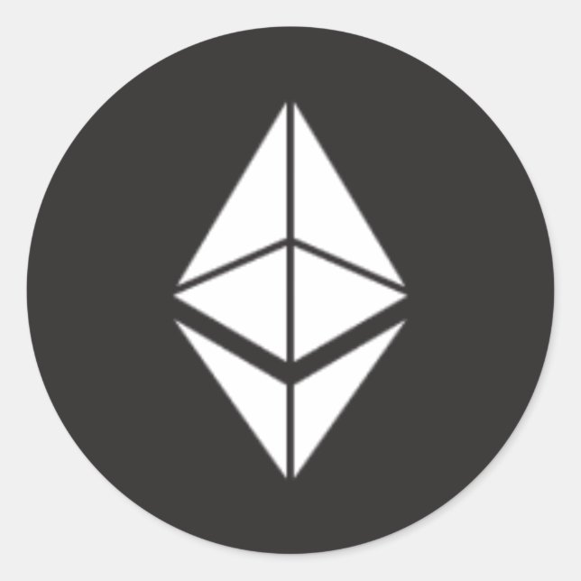 Ethereum coin Round sticker (Front)