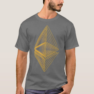 Ethereum crypto gold modern typography art gift T-Shirt