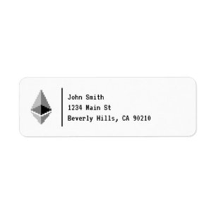 Ethereum ETH 8-Bit Logo Label