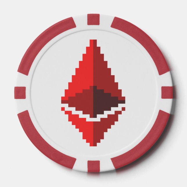 Ethereum ETH 8-Bit Red Logo | Poker Chips (Front)