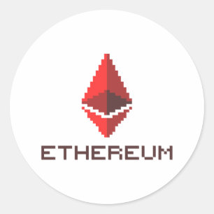 Ethereum ETH 8-Bit Red Logo   Sticker