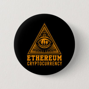 Ethereum ETH All Seeing Eye Crypto Illuminati Gift 6 Cm Round Badge