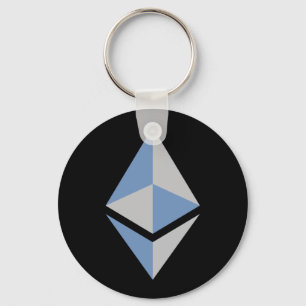 Ethereum ETH Grey & Blue Logo   Basic Keychain