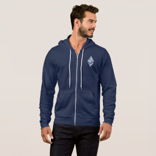Ethereum ETH Grey & Blue Logo Zip Hoodie