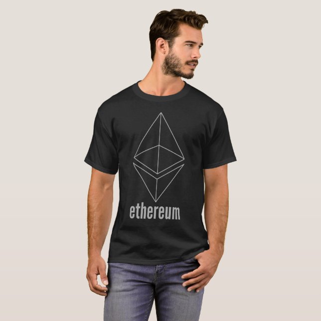 Ethereum ETH Space Grey Cryptocurrency T-Shirt (Front Full)
