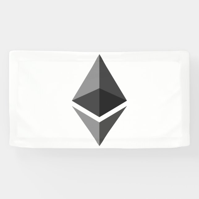 Ethereum Grey Icon 1.6x3 Vinyl Banner (Horizontal)